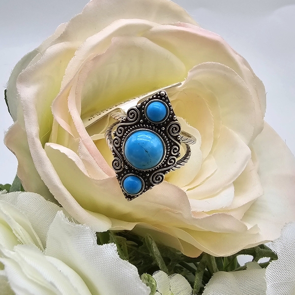 ♥️ TRIPLE TURQUOISE RING - Picture 5 of 5